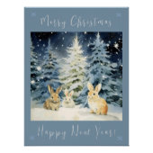 3 kerstkonijntjes perfect poster (Voorkant)