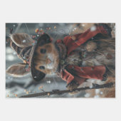 3 Kerstmis Landmuizen Decoupage Inpakpapier Vel (Voorkant 2)