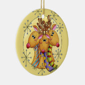 3 kerstversiering voor rendieren keramisch ornament (Rechts)