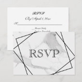 3 Keuze Mogelijkheden Marmeren Geometrische Huweli Kaart (Voorkant / Achterkant)