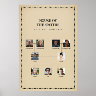 3 Kinderen Custom Family Tree Poster