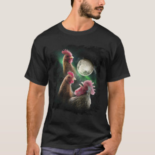 3 Kip Maan Wolf Kippen Huilende Wolven T-shirt