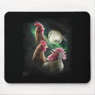3 Kip Maanwolf Kippen Jankende Wolven  Muismat