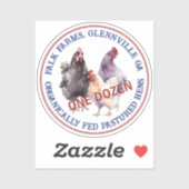 3 Kippen BIOLOGISCH GEVOEDERD GEPASTEERD EIKARTON Sticker (Vel)