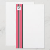 (3) Klassieke monogram gestripte banketbakkerij Briefpapier (Voorkant / Achterkant)