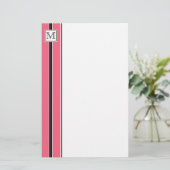 (3) Klassieke monogram gestripte banketbakkerij Briefpapier (Staand voorkant)