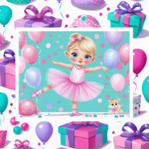 3 klein meisje ballerina coördinerende giftwrap inpakpapier vel