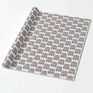 3 kleine kerstvarkens Vrolijk kerstfeest Cadeaupapier