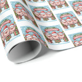 3 kleine kerstvarkens Vrolijk kerstfeest Cadeaupapier (Rol Hoek)