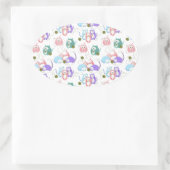 3 kleine Kittens breien! Ovale Sticker (Tas)