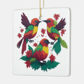 3 kleine Reggae vogels Keramisch Ornament (Links)