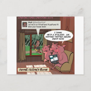 3 Kleine Sociale Media Slimme Varkens Briefkaart
