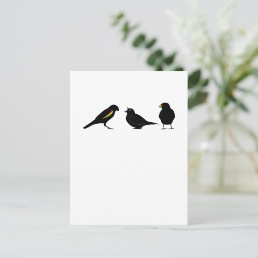 3 kleine vogeltjes per erndub briefkaart (Staand voorkant)