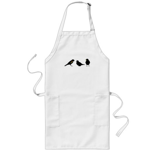 3 kleine vogeltjes per erndub lang schort (Voorkant)