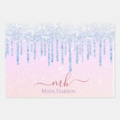 3 Kleur Chic Kleurrijke Girly Glitter Drips Inpakpapier Vel (Voorkant 3)