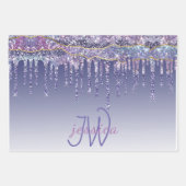 3 Kleur Chic Monogram Meisje Paarse Glitter Drips Inpakpapier Vel (Voorkant 3)