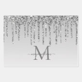 3 Kleur Glitter Drips Gepersonaliseerde Monogram N Inpakpapier Vel (Voorkant 3)