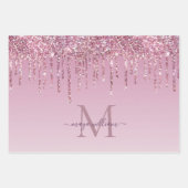 3 Kleur Glitter Drips Gepersonaliseerde Monogram N Inpakpapier Vel (Voorkant)