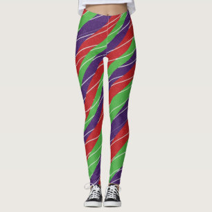 3 Kleur Kerststok Leggings