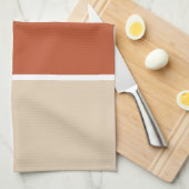 3 Kleurblok Bruin Terracotta Beige Theedoek (Quarter Fold)