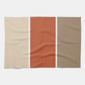 3 Kleurblok Bruin Terracotta Beige Theedoek (Horizontaal)