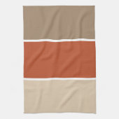 3 Kleurblok Bruin Terracotta Beige Theedoek (Verticaal)