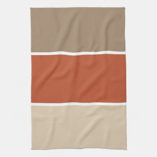 3 Kleurblok Bruin Terracotta Beige Theedoek