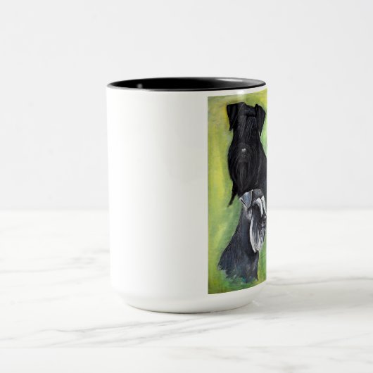 3 kleuren miniatuur schnauzers cup mok (Midden)