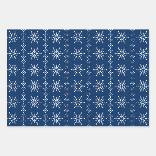 3 kleuren patroon met sneeuwvlokken voor kerstmis inpakpapier vel (Voorkant 3)