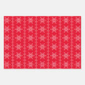 3 kleuren patroon met sneeuwvlokken voor kerstmis inpakpapier vel (Voorkant)