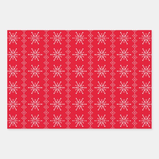 3 kleuren patroon met sneeuwvlokken voor kerstmis inpakpapier vel (Voorkant)