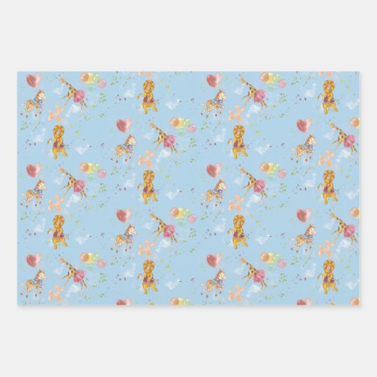 3-kleuren Savanna Flat Wrapping Paper 3 vellen (Voorkant 2)