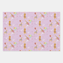 3-kleuren Savanna Flat Wrapping Paper 3 vellen
