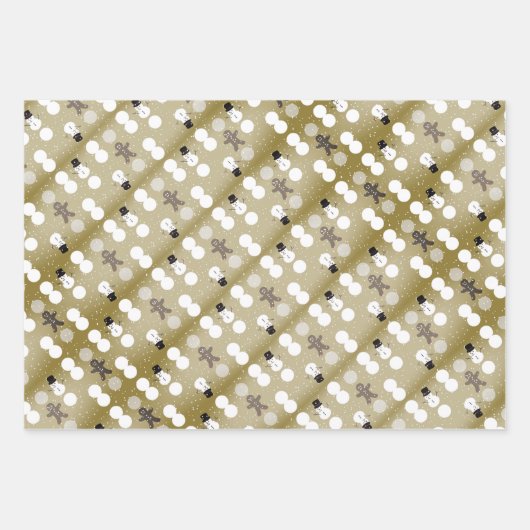 3 kleuren snowman en keukenbrood inpakpapier vel (Voorkant 2)