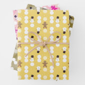 3 kleuren snowman en keukenbrood inpakpapier vel (In situ)