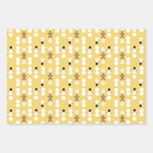 3 kleuren snowman en keukenbrood inpakpapier vel (Voorkant)