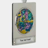 3 kleuren textuur verzilverd banner ornament (Rechts)