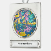 3 kleuren textuur verzilverd banner ornament (Links)