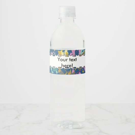3 kleuren textuur waterfles etiket (Voorkant)