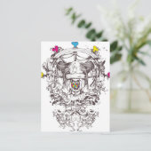 3 kleurenkunst briefkaart (Staand voorkant)