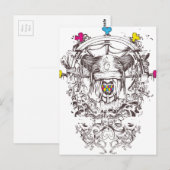 3 kleurenkunst briefkaart (Voorkant / Achterkant)