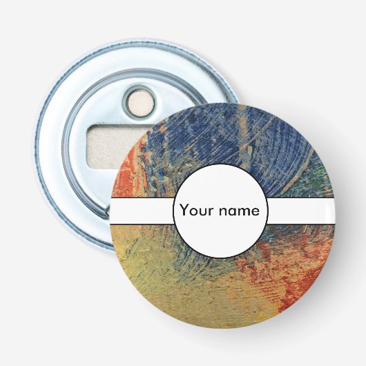 3 kleurenverf button flesopener (Voorkant)