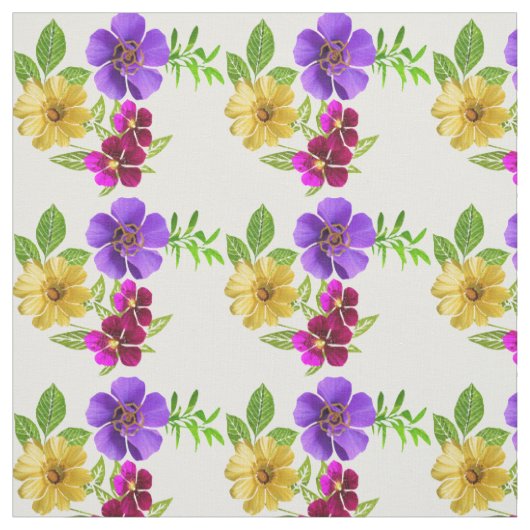 3 Kleurige Bloemen Stof (Swatch)