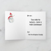 ** 3 Kleurrijke grillige kerstmeisje cadeau AP97 Bedankkaart (Binnen)