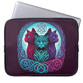 3 kleurrijke katten cirkel laptop sleeve