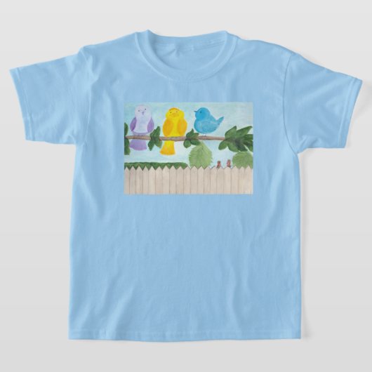 3 Kleurrijke Vogels T-shirt (Laagn)