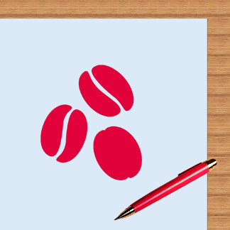 3 Koffiebonen Ontwerp, café, koffiekar, loyaliteit Zelfinktende Stempel
