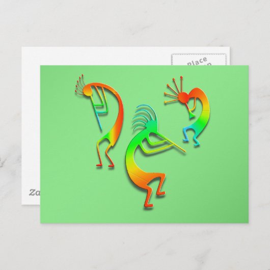3 Kokopelli #110 Briefkaart (Voorkant / Achterkant)