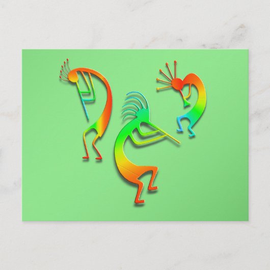 3 Kokopelli #110 Briefkaart (Voorkant)