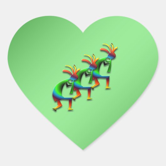3 Kokopelli #29 Hart Sticker (Voorkant)